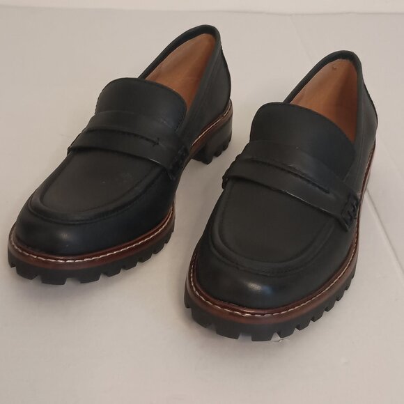 Madewell Leather Lug Loafers Black Style NE526 Women’s Size 6 Excellent Like New - Picture 2 of 15